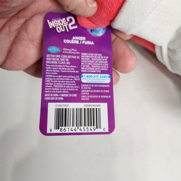 10.5" ANGER Disney Inside Out 2 LARGE PLUSH Red Emotion 2024 - Picture 7 of 7